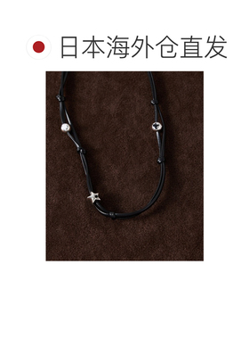 日本直邮LesSignes 女士 黑色绳链项链 星形锆石装饰 时尚锁骨链