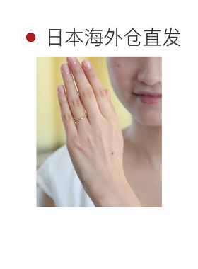 日本直邮Canal 4℃ 女士 K10黄金戒指 配饰钻石 精致透雕图案 女