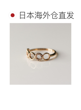1h可退 日本直邮cui-cui 女士K10YG 黄金钻石戒指 0.1ct 7-13号可