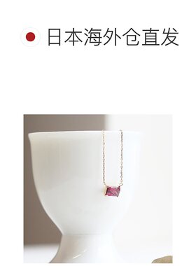 1h可退 日本直邮cui-cui 罗德莱特石榴石 长方形项链 K10YG 90308