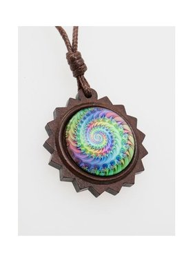 【日本直邮】[Chaihane] Mandala Wood 男士项链 绿色吊坠