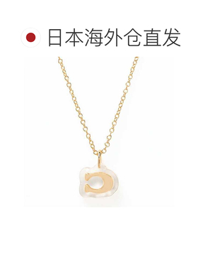 日本直邮Coach 经典 C 字 Logo 项链亚克力材质女士款金色541351G