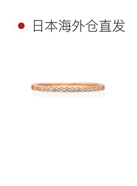 1h可退 日本直邮Canal 4℃ 女士K10粉金钻石戒指 精致直线设计 半