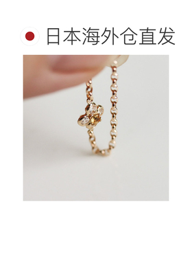 1h可退 日本直邮cui-cui 柠檬晶 花卉链条戒指 单只 K10YG 11号 7