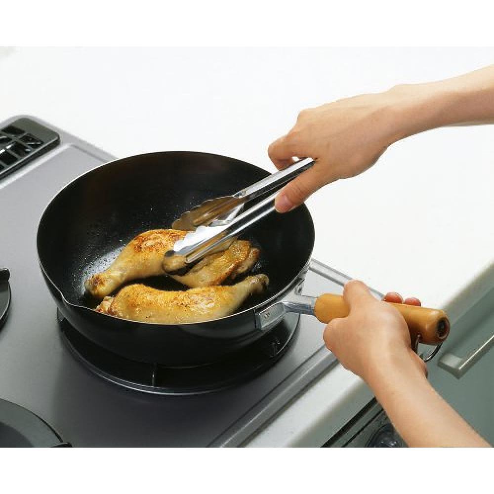 【日本直邮】Yoshikawa吉川 天妇罗锅 3808777兼用炒锅24cm黑色 - 图2