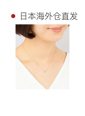 日本直邮Canal 4℃ 女士K18粉金钻石项链 简约一【付后1h可退】