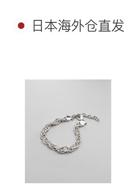 1h可退 日本直邮COCOSHNIK 女士 双缆绳设计 银色链条手链 767412