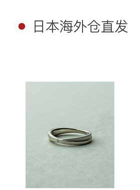 1h可退 日本直邮ete男士钻石交叉戒指 SV925铂金镶嵌 闪耀饰品