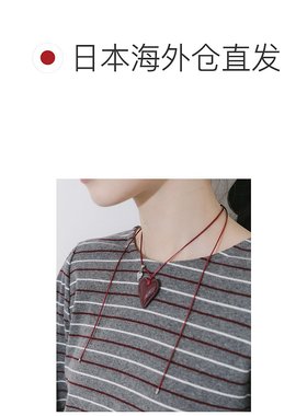 1h可退 日本直邮SMELLY 女装 仿皮心形吊坠 可调节长度编织项链 S