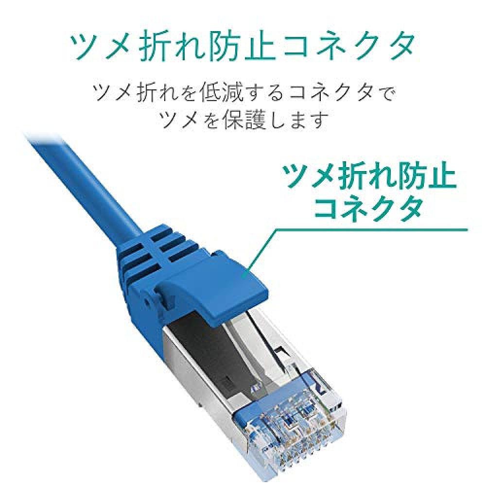 【日本直邮】Elecom宜丽客 防断针电缆线 cat7 1m LD-TWSS/BU1 蓝 - 图2