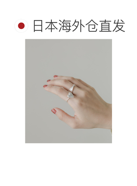 1h可退 日本直邮SMELLY女士哑光银色心形+十字叠戴戒指套装 SM261