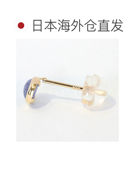 日本直邮(265179) 耳钉 k18 坦桑石凸圆形耳环 十二月诞生石 蓝色