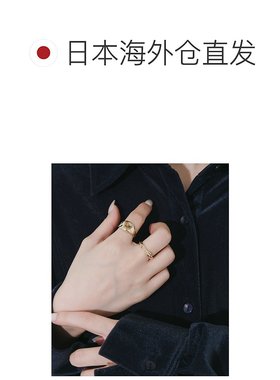 1h可退 日本直邮SMELLY 女士 宽版变形板叠戴双环戒指组合 SM2613