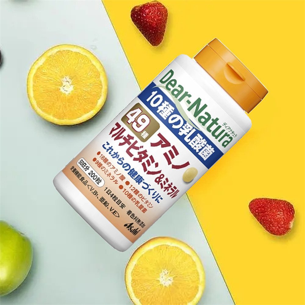 日本直邮 朝日Dear-Natura 49种综合维生素+乳酸菌200粒 50日份 - 图3