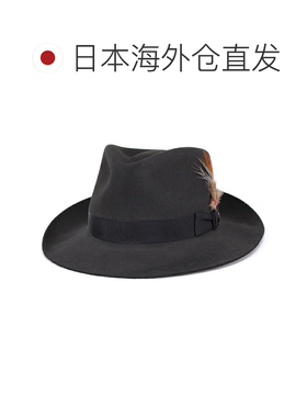 日本直邮Stetson DOWNS 150周年 男士中折礼帽 毛呢帽 灰色 石墨