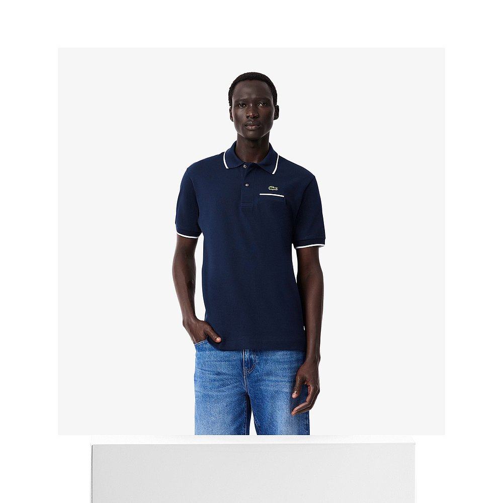 日本直邮LACOSTE法国鳄鱼 纯色短袖纽扣Polo衫 男款 蓝色新款,淘宝优惠券,粉丝福利购,淘宝优惠卷