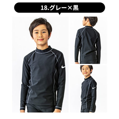 日本直邮NIKE 男童小学生学校泳衣长袖防晒衣 耐克泳衣儿童初中女 - 图3