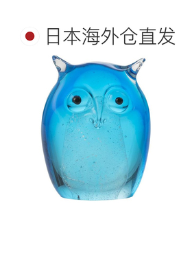 【日本直邮】NAKAO 手工玻璃工艺品 福之助 蓝色 QD-186