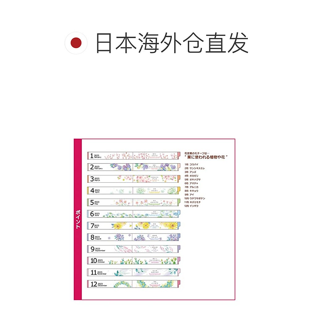 【日本直邮】Kutsuwa笔记本彩色笔记本2023年B6薄四叶草绿055SHA - 图1