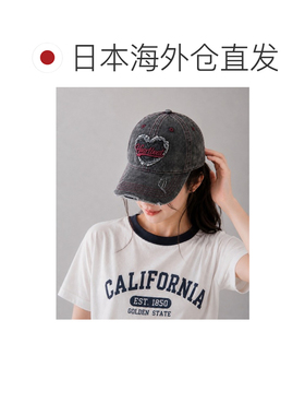 日本直邮CHEER 女士 复古水洗棒球帽 心形立体刺【付后1h可退】