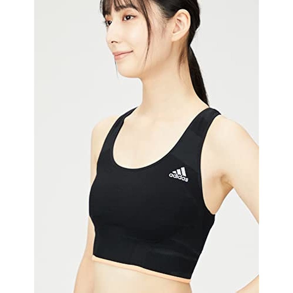 【日本直邮】adidas 运动内衣 跑步 美丽诺羊毛内衣 黑色/橙色 M