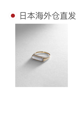 日潮跑腿COCOSHNIK彩色宝石（白唇牡蛎）图章戒指薄石系列。珍珠