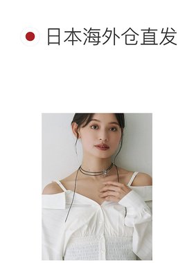 1h可退 日本直邮MERCURYDUO 女士 蝴蝶结系带 金属花饰 仿皮项链
