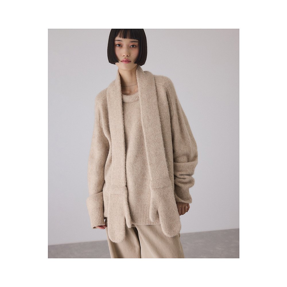 1h可退 日本直邮Adam et Rope' 女装 羊驼混纺圆领针织衫 手套连 - 图0