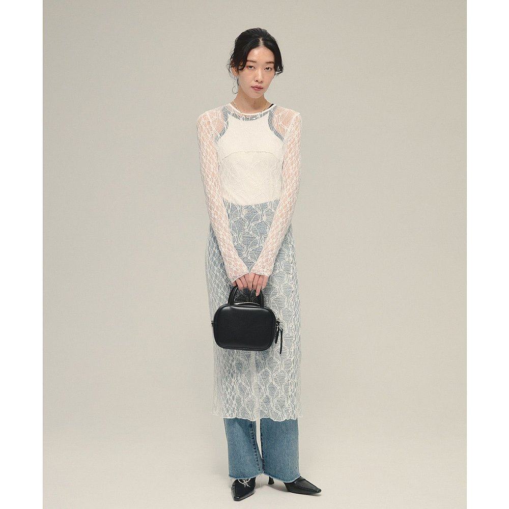 1h可退 日本直邮eL 女士修身蕾丝连衣裙 弹力舒适 586797 - 图2