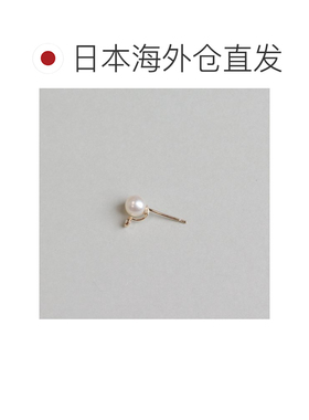 日本直邮cui-cui 淡水珍珠立方氧化锆黄金耳钉 K1【付后1h可退】