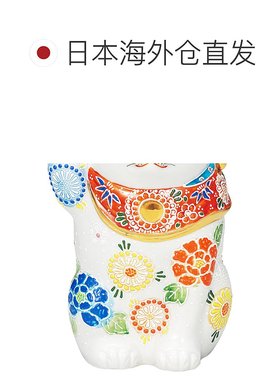 日本直邮九谷烧第7号 白色吉祥招财猫