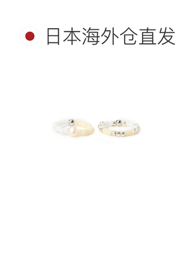 日本直邮BEAMS BOY 女士 淡水珍珠×玻璃珠双环戒指 13421579896