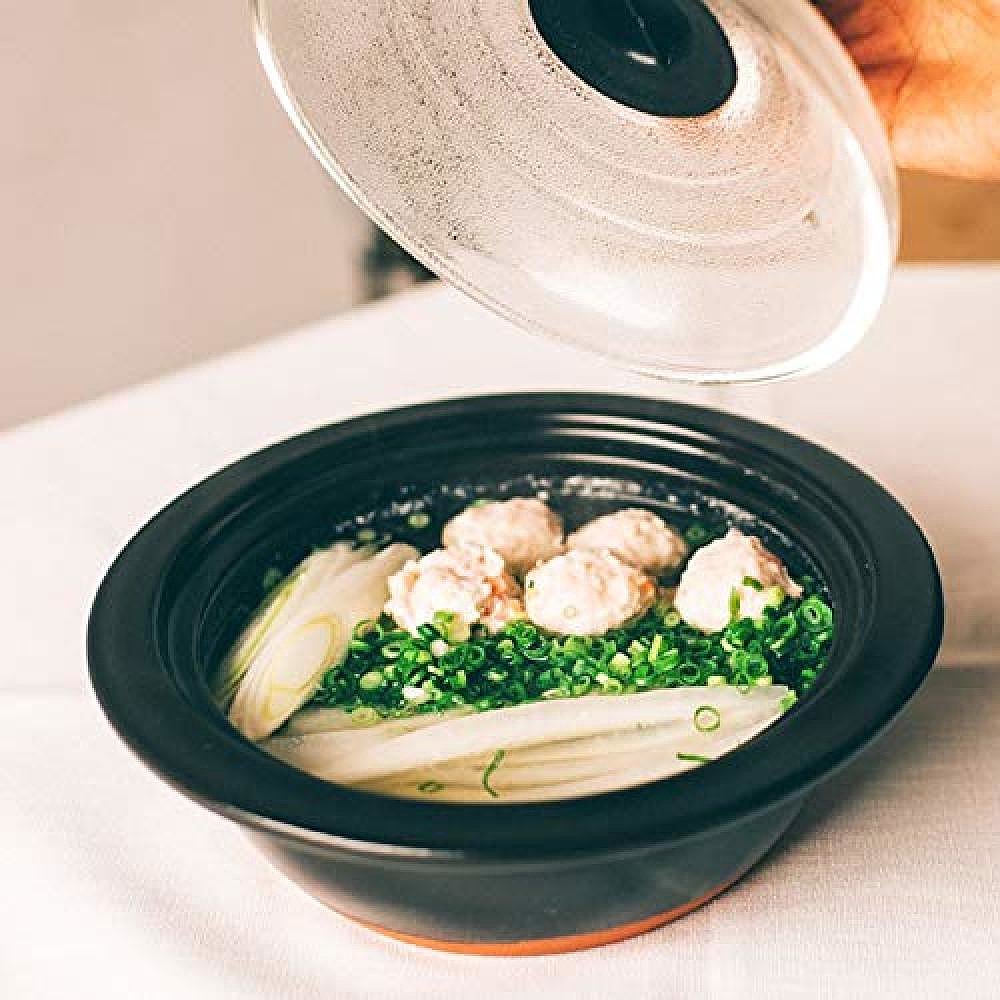 天猫国际日本直购日本直邮HARIO厨房锅具玻璃盖砂锅3000ml黑色烹饪经久耐用2