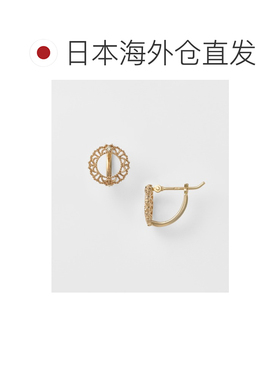 日本直邮agete 阿卡朵 女士 K5金镶钻耳钉 102631【付后1h可退】