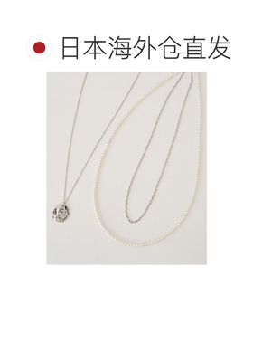 1h可退 日本直邮earth music&ecology 女士 两件套珍珠链条项链+