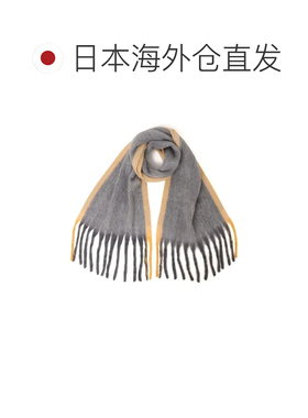 日本直邮SHIPS any 可手洗蓬松拼接围巾 中性款 黑色