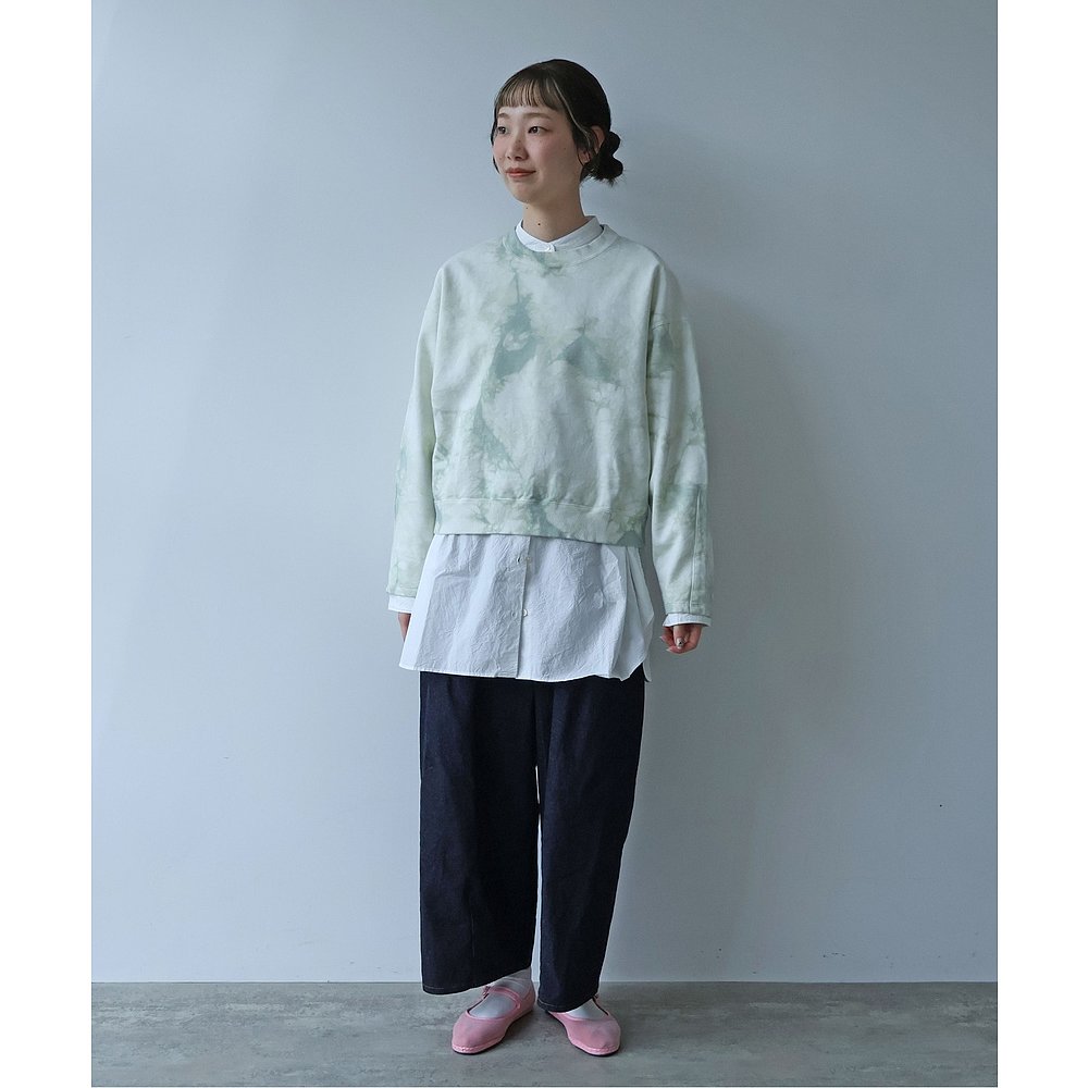 1h可退 日本直邮yuni 女装 高支棉 裹毛 纱染短款套头卫衣 1701CT - 图2