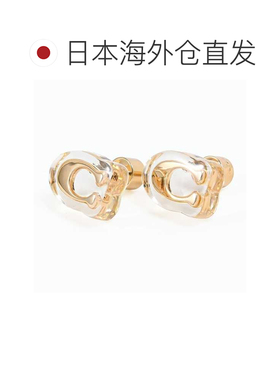 日本直邮Coach 耳钉标志性 C 字 Logo亚克力材质女士款透明金色54