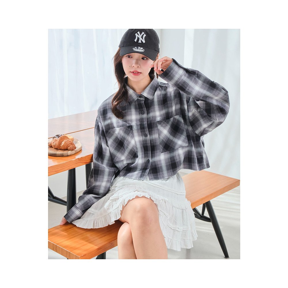 1h可退 日本直邮WEGO 女士春夏新款格纹短款衬衫 WE25SP02L0002 - 图0