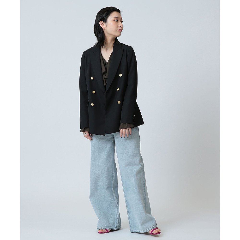 日本直邮Demi-Luxe BEAMS 女士干爽Gabardine六扣双排扣夹克 6416 - 图2