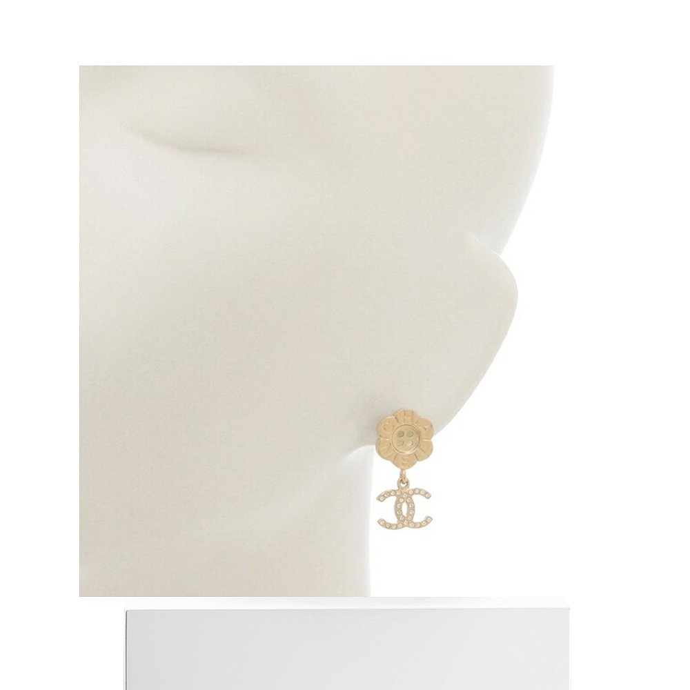日本直邮Chanel 花形耳环带 CC 和 Coco 标志金色女士CHANEL ABG5 - 图3