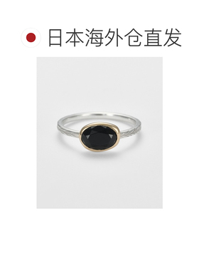 日本直邮agete 阿卡朵 女士 银925镀金黑玉髓戒指【付后1h可退】