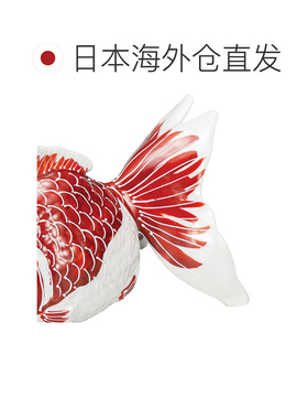 日本直邮九谷烧礼品包装5号 红白金鱼摆件 吉祥之物