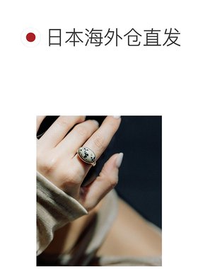 日本直邮ear PAPILLONNER 女士 立体椭圆天然石 宽松设计简约银戒