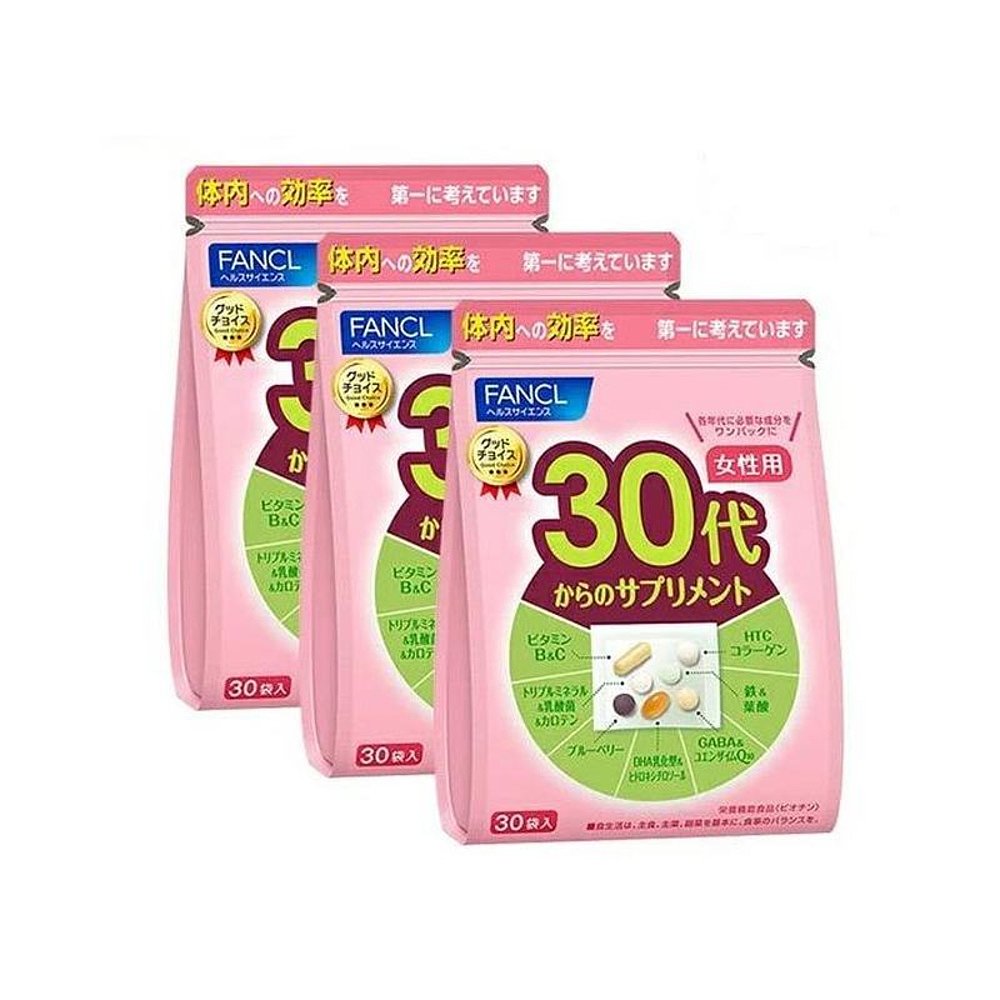 天猫国际日本直购日本直邮FANCL芳珂30岁女性综合维生素营养素片剂90天量30袋/包*30