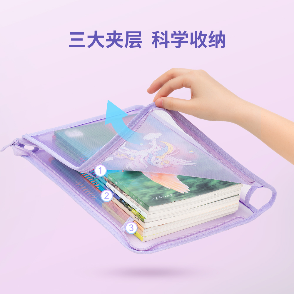 GMT for Kids学科分类袋小学生书本试卷透明文件袋拉链收纳袋套装-图0