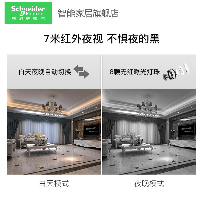 Schneider 施耐德 无线智能云台摄像头 天猫优惠券折后￥159起包邮（￥259-100）