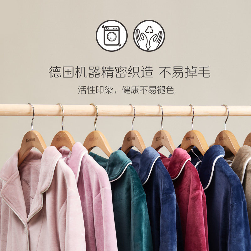 珊瑚绒情侣冬季红豆可外穿休闲睡衣 红豆居家outlets店睡衣/家居服套装