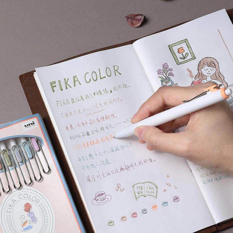 新品日本uni-ball one三菱小浓芯限定下午茶中性笔学生按动水性笔套装秋季限定0.5mm水笔套装7色,淘宝优惠券,粉丝福利购,淘宝优惠卷