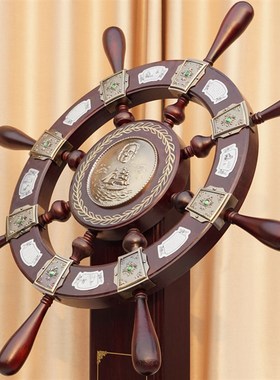 大号领航舵航海舵手落地摆件船舵商务高档M礼品公司开业办公室招